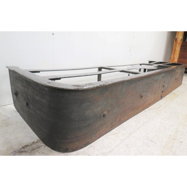 Antique English Heavy Metal Fireplace Fender For Sale - Image 6 of 11