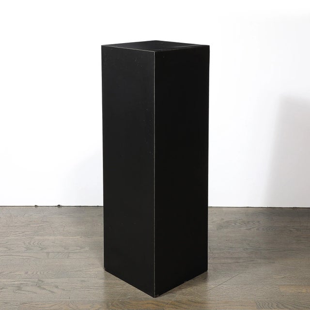 Mid-Century Modern Mid-Century Modernist Matte Black Laminate Pedestal For Sale - Image 3 of 9
