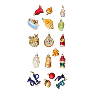 Vintage Inge Glas Radko and Owc Christmas Ornaments Set in Box For Sale
