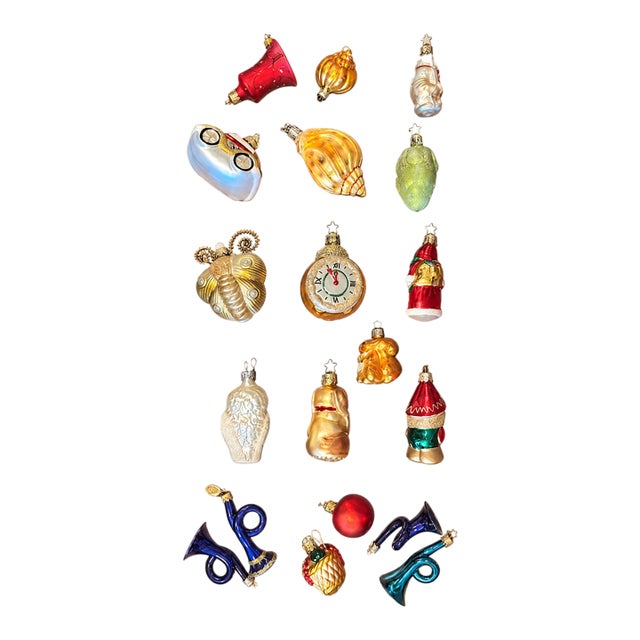 Vintage Inge Glas Radko and Owc Christmas Ornaments Set in Box For Sale