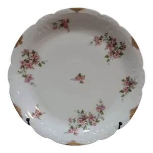 Mid 20th Century Coronet Limoges France Pink Yellow Rose Platter