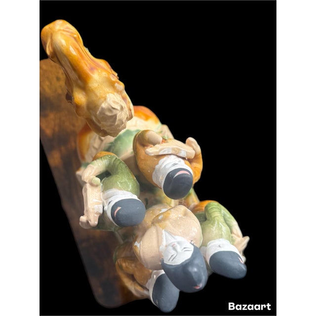 Chinese 1990s A Chinese Tang Style Sancai Glaze Musicians on Camel Figure Group For Sale - Image 3 of 6