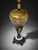 Metal Ornate Gold Glass Table Lamp With Antique Bronze-Tone Base, 37” For Sale - Image 7 of 8