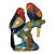 Vintage Cloisonne Enamel Bird Pair Figurine – 8.3" Two Lovebirds on Branch For Sale