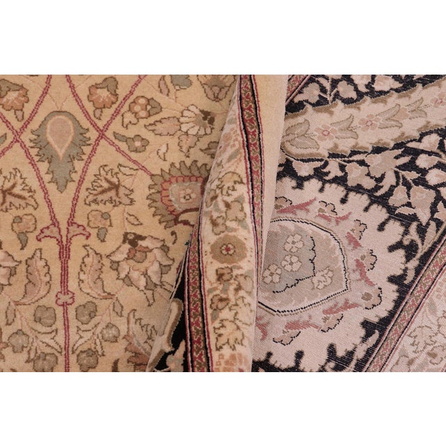 Textile Bohimian Pak-Persian Gold/Black Wool Rug - 10'2'' X 13'11'' For Sale - Image 7 of 8