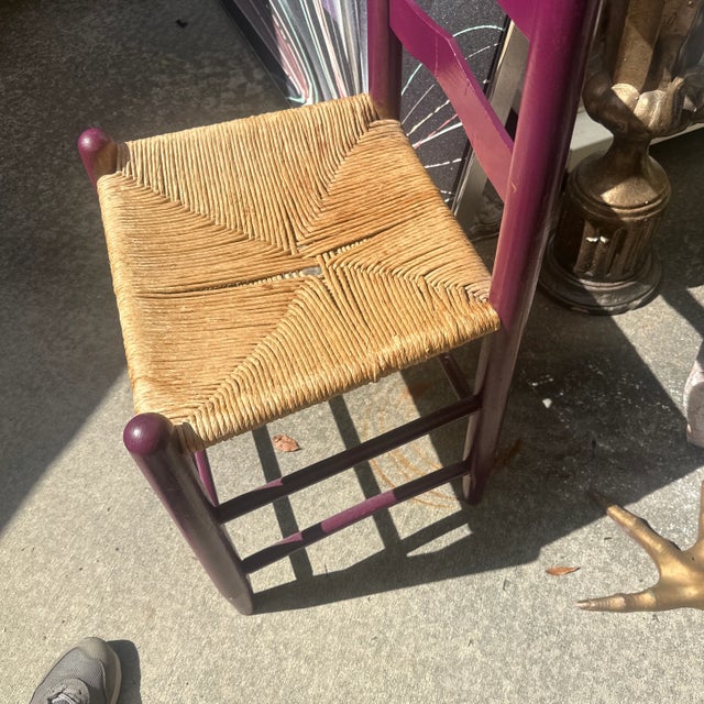 Late 20th Century Purple Wooden Ladder Back Chair For Sale In Atlanta - Image 6 of 6