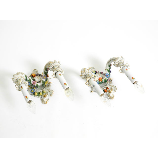 Mid-Century Modern Porcelain Wall Lamps, 1950s, Set of 2 For Sale - Image 6 of 18