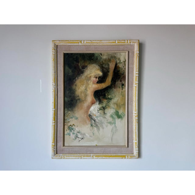 Abstract 1970s Vintage Impressionist Nude Portrait Oil on Canvas Painting by Daisy For Sale - Image 3 of 12