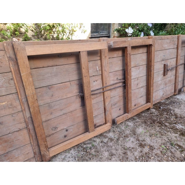 Rustic Antique French Folding Garden Table Set with Benches, Pine and Chestnut, 1890s, Set of 3 For Sale - Image 3 of 18