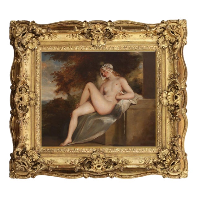 William Etty, Nude, 19th Century, Oil on Canvas, Framed For Sale