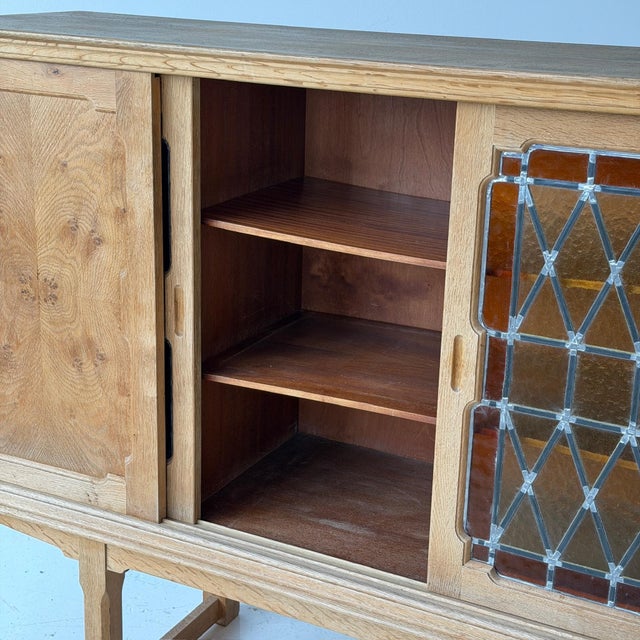 1960s Danish Carved Oak Brutalist Wood Sideboard For Sale - Image 9 of 12