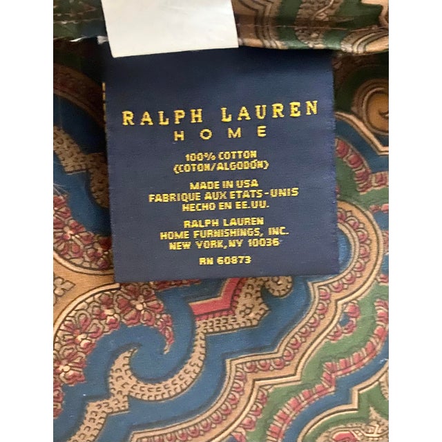Vintage Ralph Lauren Brianna Paisley Blue, Brown, Green, Gold and Burgundy Reversible Queen/Full Comforter and Standard...