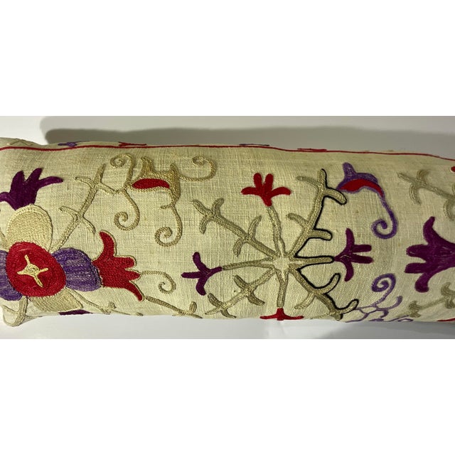 Antique Hand-Embroidered Suzani Pillow - a Piece of Art For Sale In Miami - Image 6 of 12