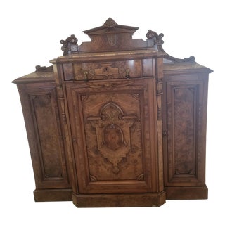 Late 19th Century Antique Sideboard With Marble Top For Sale