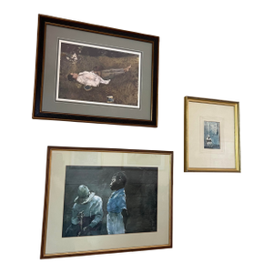 Vintage Framed & Matted Prints by Andrew Wyett Collection of 3