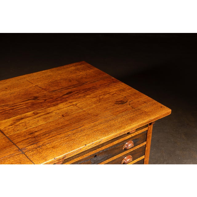 Antique Double Flat File Drafting Table For Sale - Image 9 of 15
