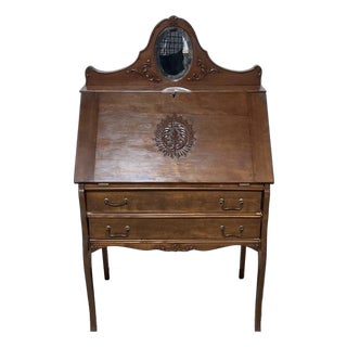 Antique Victorian Slant-Front Secretary Desk For Sale