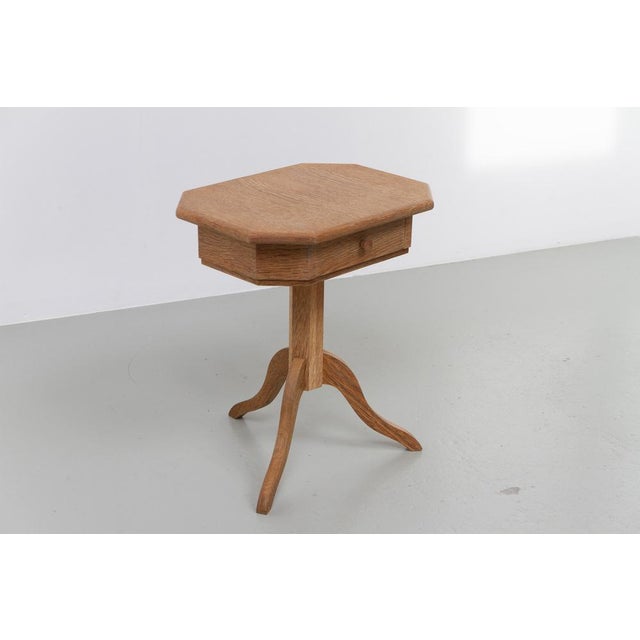 Mid-Century Modern Danish Oak Side Table with Drawer, 1960s For Sale - Image 3 of 18