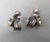 Silver Vintage 1955 Signed Napier Silvertone Double "Ribbon" Clip Earrings For Sale - Image 8 of 9