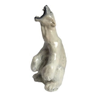 Royal Copenhagen Designed by C. F. Liisberg - Large Porcelain Polar Bear Sculpture 1970 For Sale