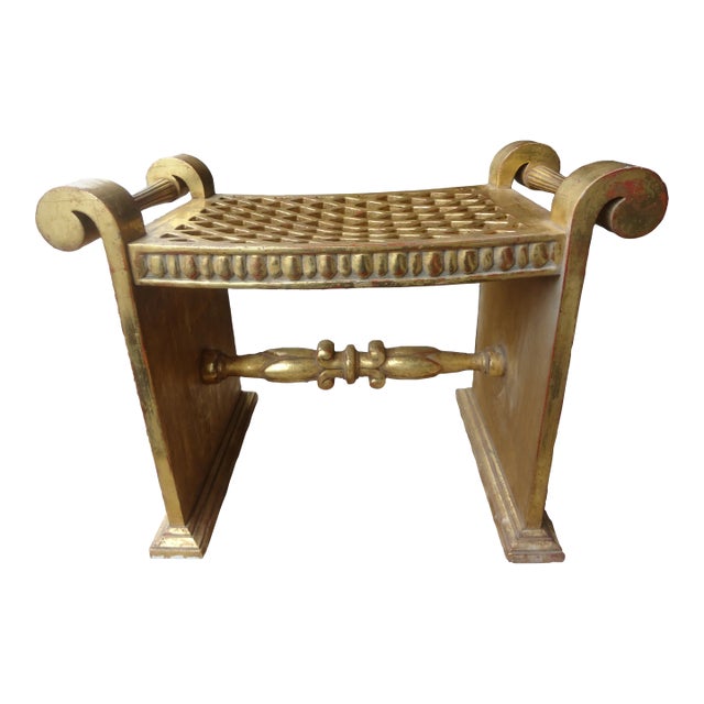 1960s Italian Hollywood Regency Giltwood Bench For Sale