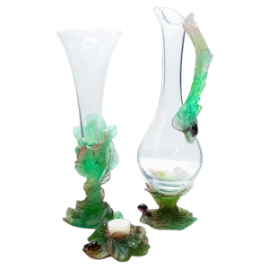 French Lilac Green Pink Vase from Daum, 1980, Set of 3