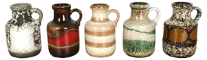 Vintage Pottery Lava 414-16 Vases from Scheurich, Germany, Set of 5