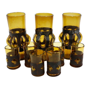 1970s Brutalist Mexican Modern Art Caballitos and Glasses by Feders - Set of 8