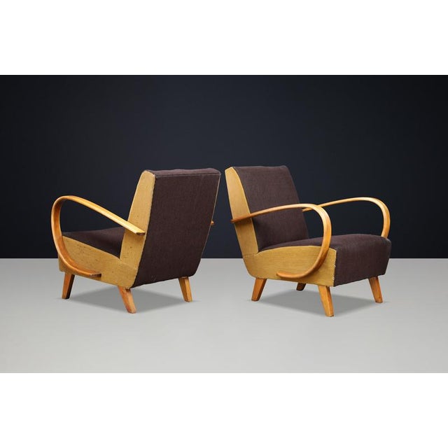 Art Deco Bentwood Lounge Chairs by Jindřich Halabala, 1940s, Set of 2 For Sale - Image 14 of 17