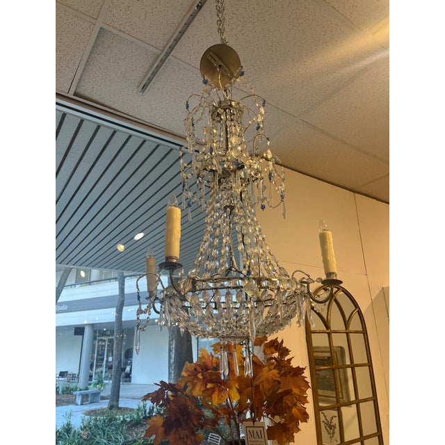 Gustavian 4 Light Chandelier, Rewired For Sale - Image 4 of 6