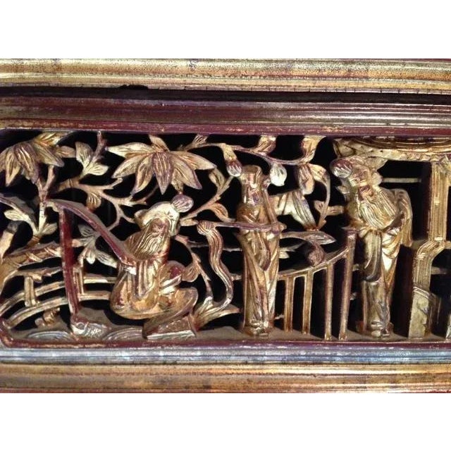 Antique Chinese Gilded Cabinet Fully Carved For Sale - Image 9 of 13