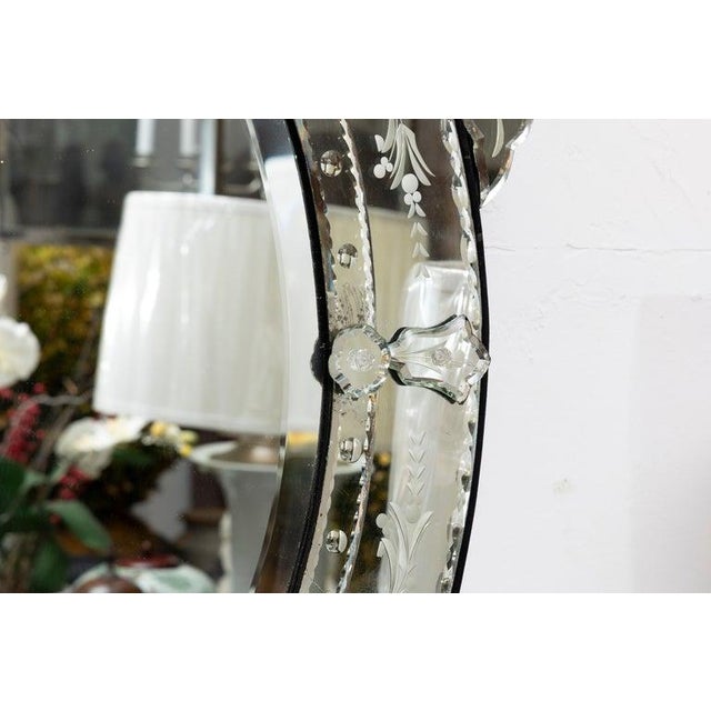 Venetian Etched Oval Mirror For Sale In West Palm - Image 6 of 6