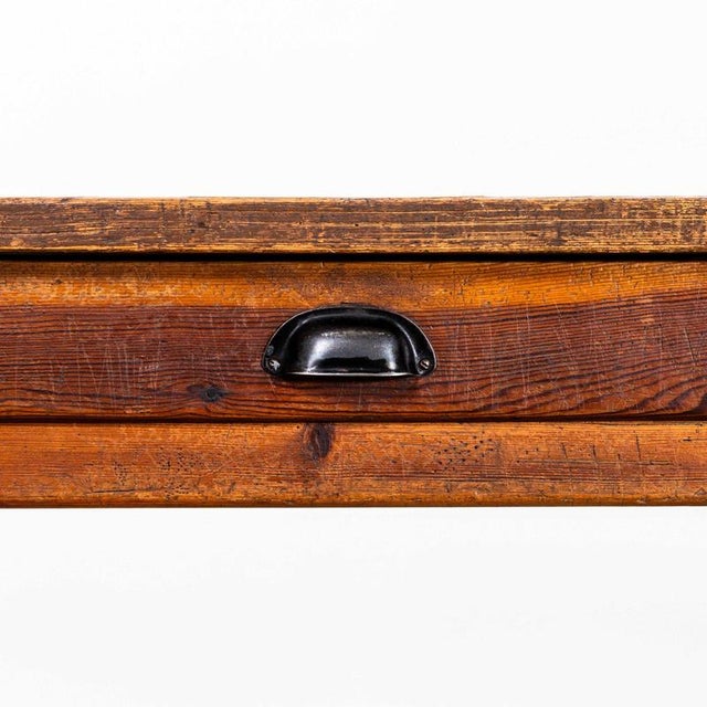 Wood French Pitch Pine Rectangular Dining Table, 1950s For Sale - Image 7 of 11