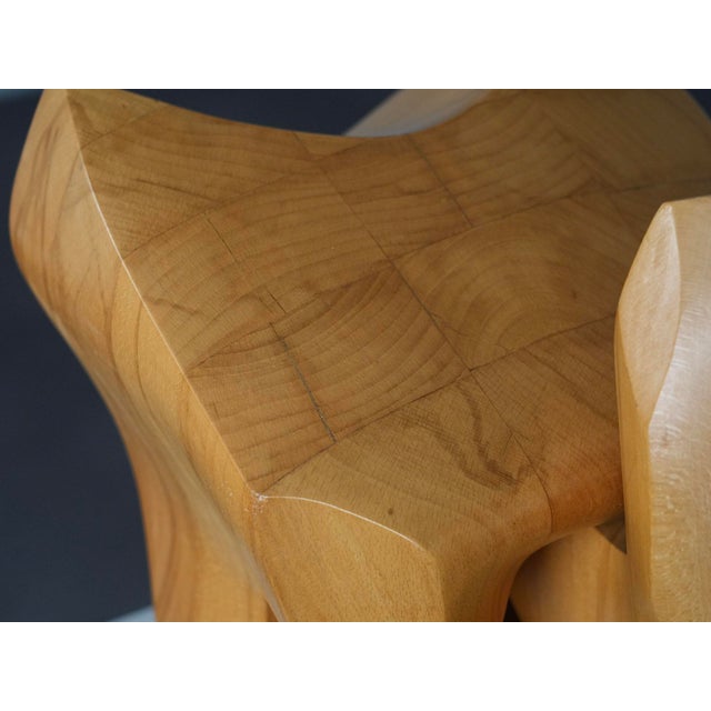 Wood Joop Van Bergen, Interlocking Abstract, 1980s, Elm For Sale - Image 7 of 10
