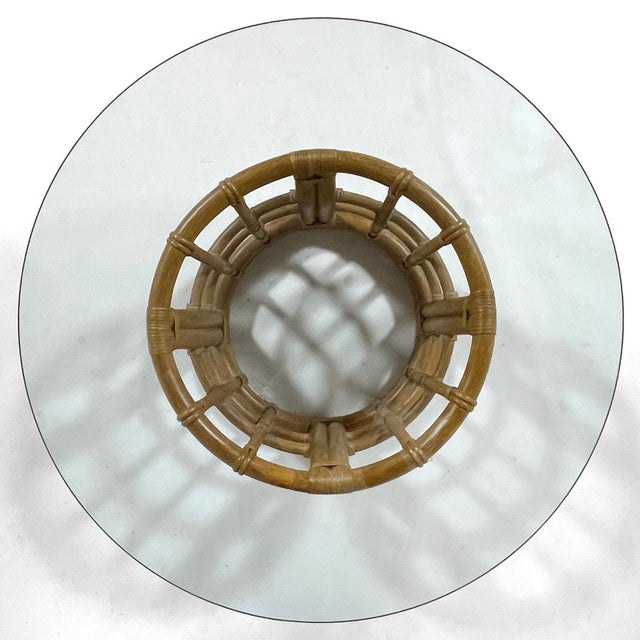 Coffee Brown Jordan Rattan Coffee Table For Sale - Image 8 of 12