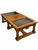 1970s Vintage Mediterranean Revival Parquet-Pattern Wood and Smoked Glass Coffee Table For Sale - Image 5 of 18