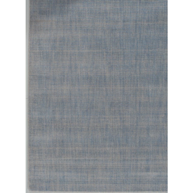 2010s Simplicity Blue Contemporary Handwoven Rug 8ft X 10ft For Sale - Image 5 of 12