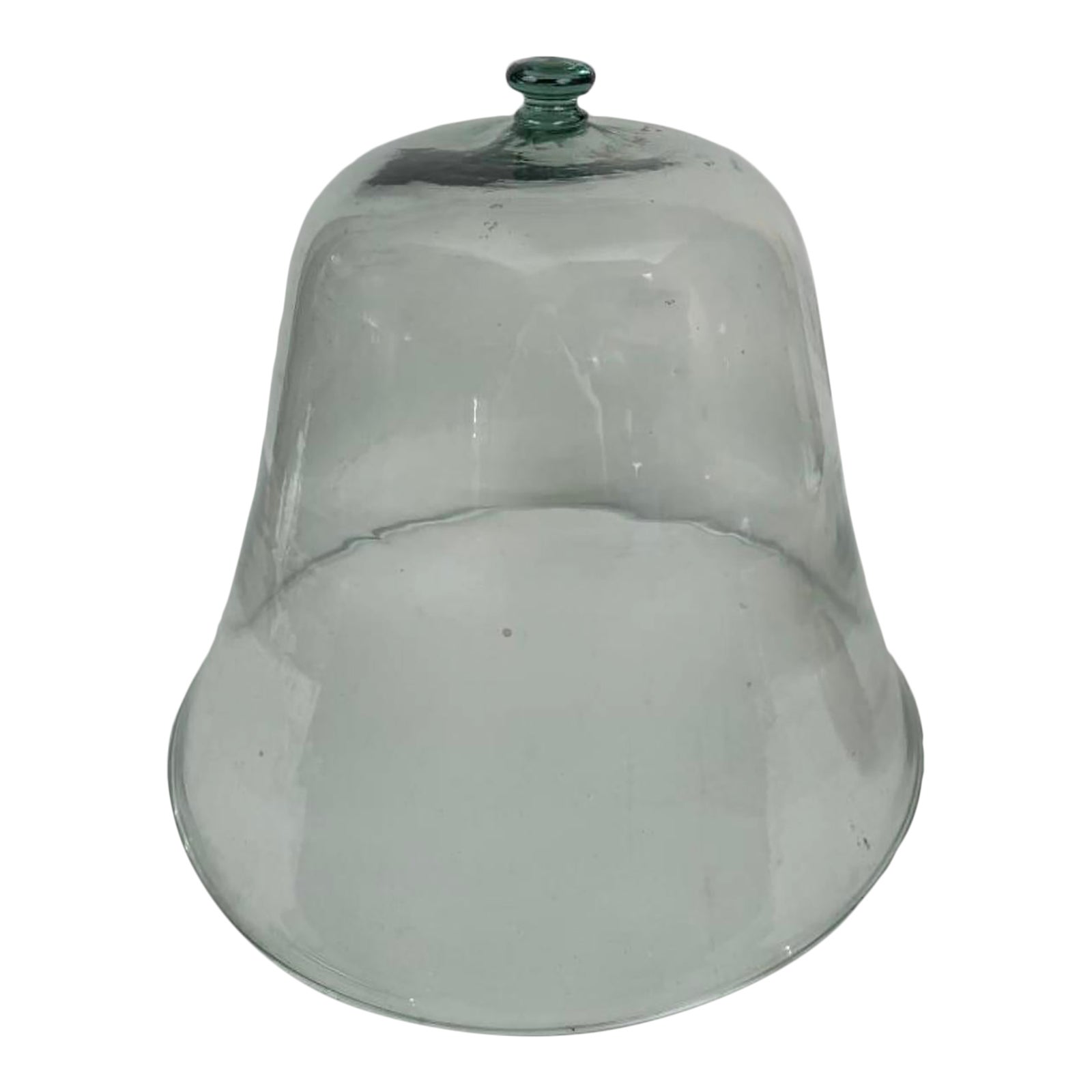 Large French Blown Glass Bell Form Garden Cloche | Chairish