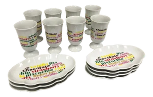 Mid-Century Ice Cream Sundae Dessert Dish Set - 15 Pieces