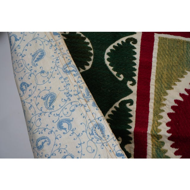 Hand Embroidered Suzani Textile, Uzbek Table Cover For Sale - Image 11 of 12