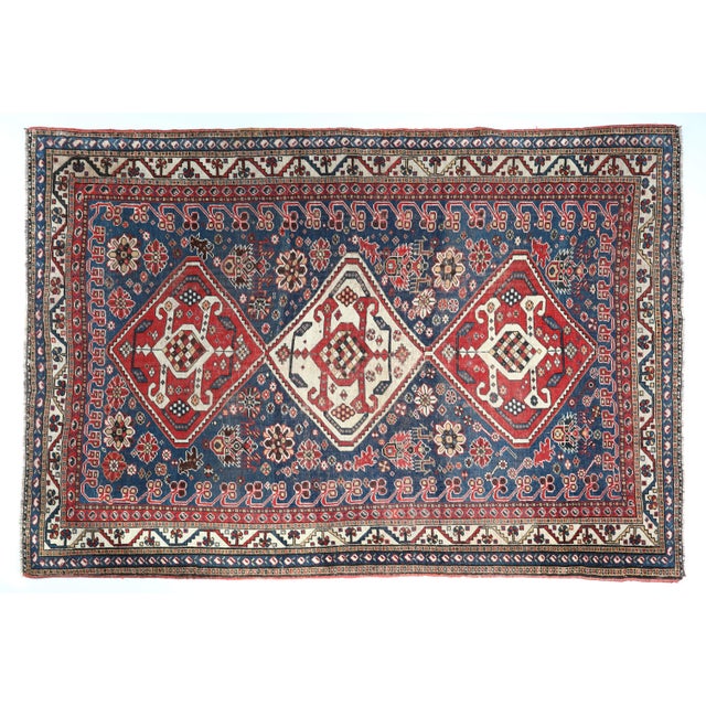 Offering here is an Antique Khamsah rug from early 20th century ( 1900 to 1910 ), it is extremely good examble one of a...