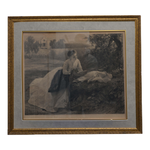 The Mothers Joy by Hermann Droehmer (1820-1890), Framed