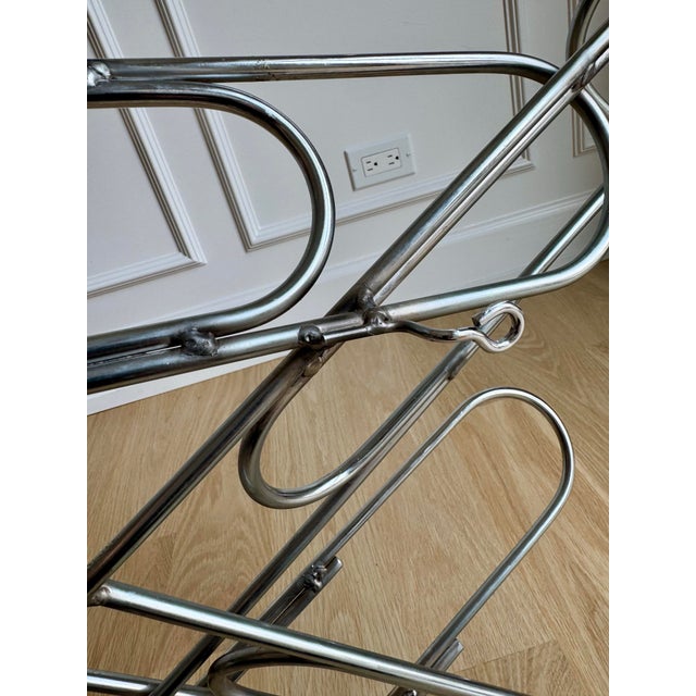 Chrome Signed C. Jeré Giant Chrome Paper Clip Wall Sculpture, © 2002, Pop Art Postmodern Wall Art For Sale - Image 8 of 11