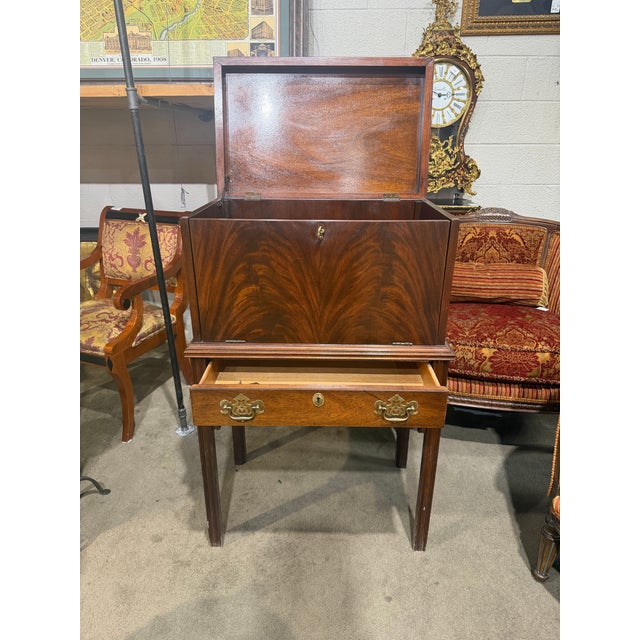 Wood Chippendale Style Drop Cabinet For Sale - Image 7 of 8