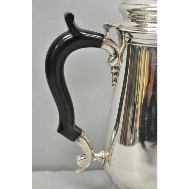 Victorian Antique Leonard Art Deco Silver Plated Teapot Coffee Pot W/ Celluloid Handle For Sale - Image 3 of 11