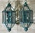rare pair of vintage solid brass and beveled glass wall lanterns (sconces), featuring a classic hexagonal carriage or...