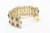 Tiffany and Co. Vintage Signed Francois Gold Plated Cuff Bracelet With Faux Pearls and Amber Rhinestones For Sale - Image 4 of 7