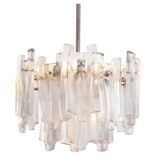 Fuente Chandelier in Ice Glass from Kalmar, Germany, 1970s For Sale - Image 13 of 13