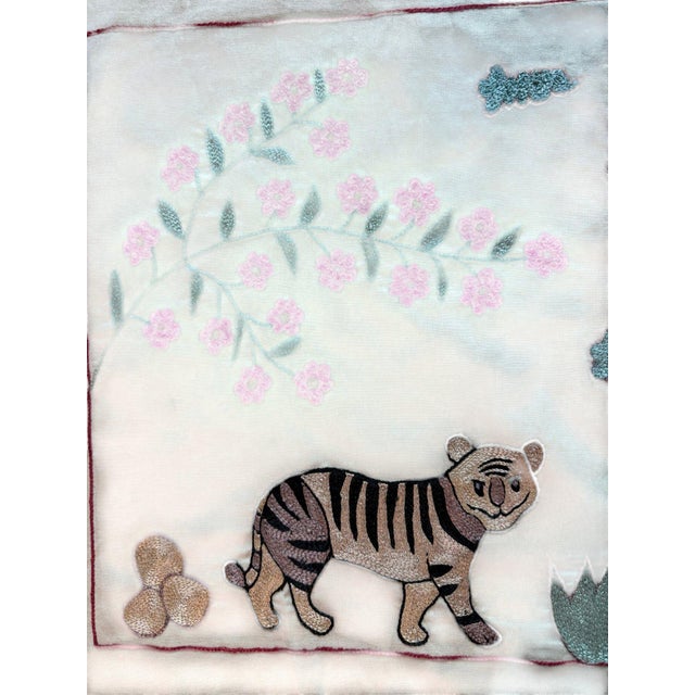 Tiger Suzani Wall Hanging, Magenta Blossom For Sale - Image 4 of 5
