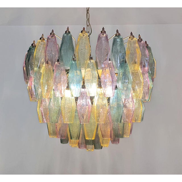 1990s Murano Glass Candelier with 111 Multicolored Poliedri, 1990s For Sale - Image 5 of 18